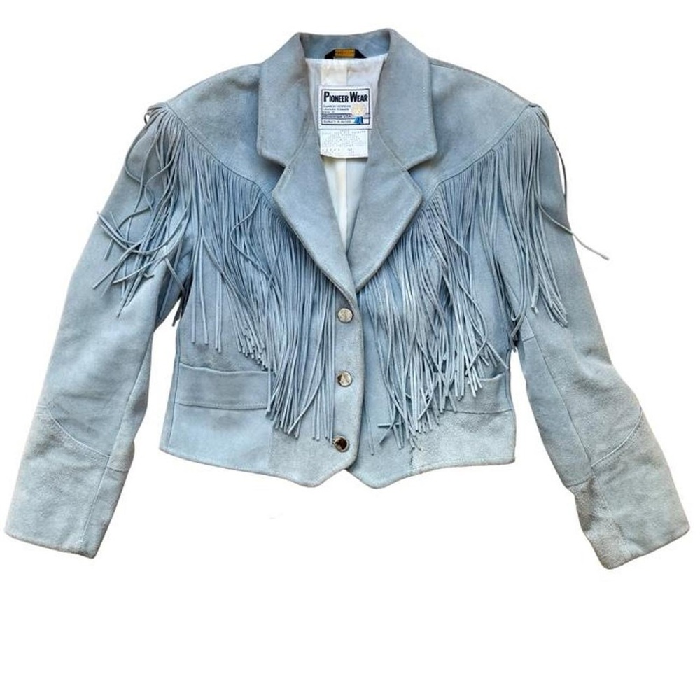 PIONEER Powder Blue Fringe Jacket